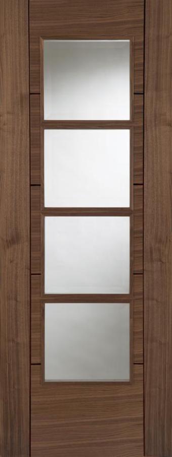 Iseo 4-Light Glazed Walnut Internal Door (pre-finished)